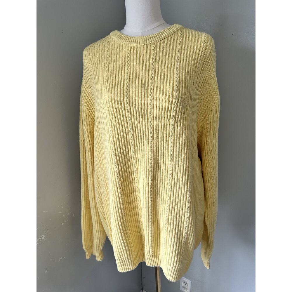 Vintage Chaps Ralph Lauren Yellow Unisex Sweater Size Large